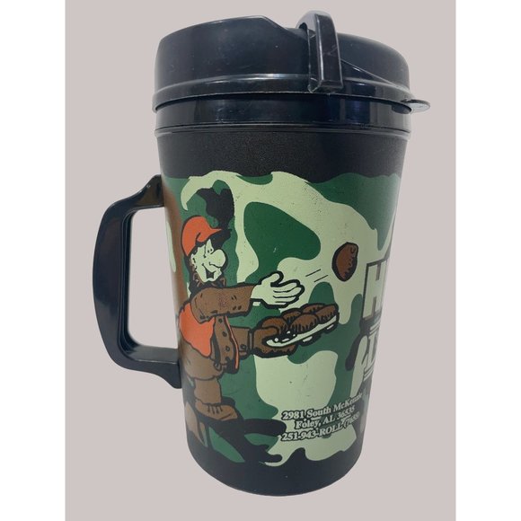Heads Up Thermo Serv Camo Insulated Mug 1 qt Lamberts Cafe The Only Home of Thro - Picture 1 of 15
